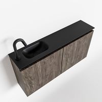 Toiletmeubel Mondiaz Ture | 100 cm | Meubelkleur Dark brown | Eden wastafel Urban Links | 1 kraangat