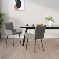 Eetkamerstoelen 2 st stof lichtgrijs Eetkamerstoelen 2 st stof lichtgrijs
