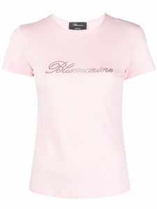 Blumarine t-shirt en coton à ornements strassés - Rose
