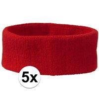 5x Hoofd zweetbandje rood