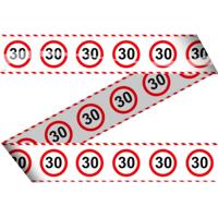 Markeerlint/afzetlint 30 jaar - verjaardag versiering met stop bord - 15 meter