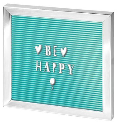 Moses happy me letterbord 20 x 20 cm mintgroen/zilver