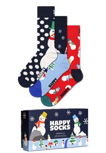 Happy Socks Happy Socks Dames Heren Sokken Sneeuwpop Giftbox Kerstsokken 3-Pack