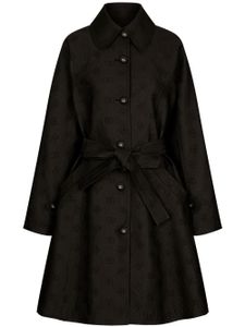 Dolce & Gabbana manteau ceinturé à logo DG - Noir