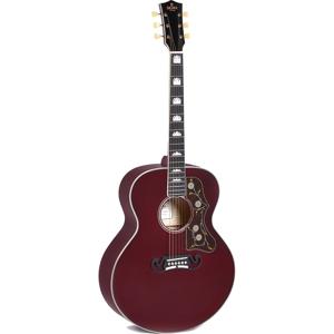 Sigma Guitars GJA-SG200 Translucent Wine Red elektrisch-akoestische westerngitaar met softshell case