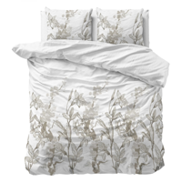 Dekbedovertrek Flynn - Wit - Eenpersoons (140x200 Cm) - Wit Polyester-katoen - Patroon - Sleeptime Elegance - Dekbed-Discounter.nl