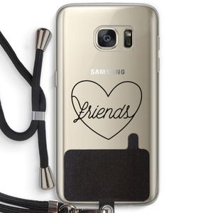 Friends heart black: Samsung Galaxy S7 Transparant Hoesje met koord