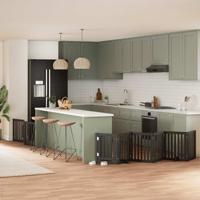 VidaXL Hondenhek inklapbaar 9 panelen 450 cm populierenhout zwart