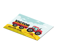 Placemat voor huis Kleurrijke tractor en naam Placemat voor huis Kleurrijke tractor en naam
