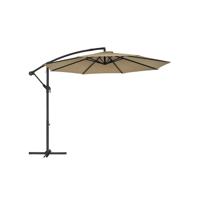 Parasol met zwengel voor openen en sluiten, Taupe