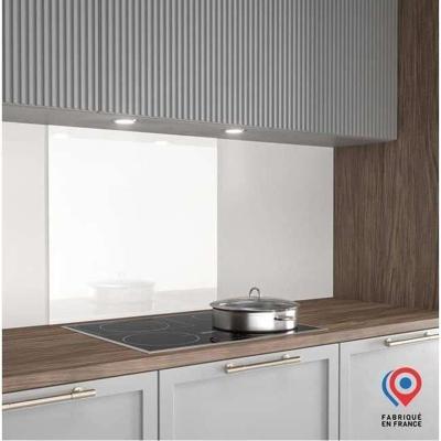 Spatwand - Afzuigkap achterwand - AURYS - Glas - Extra wit - Wit gelakt - 900*450 - 6 mm