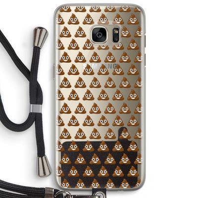 Poop emoji: Samsung Galaxy S7 Edge Transparant Hoesje met koord