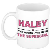 Haley The woman, The myth the supergirl cadeau koffie mok / thee beker 300 ml Haley The woman, The myth the supergirl cadeau koffie mok / thee beker 300 ml