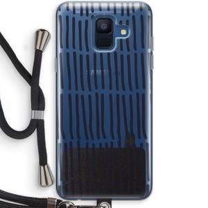 Moroccan stripes: Samsung Galaxy A6 (2018) Transparant Hoesje met koord