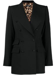 Dolce & Gabbana blazer en laine vierge à boutonnière croisée - Noir