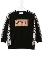 Roberto Cavalli Junior sweat à logo imprimé - Noir