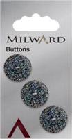 Milward Knoop Zwart/Grijs Glitter 17mm (3 stuks)