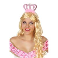 Diadeem met kroon roze voor dames   -