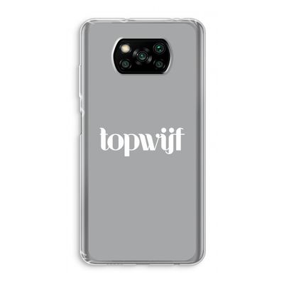 Topwijf Grijs Wit: Xiaomi Poco X3 NFC Transparant Hoesje