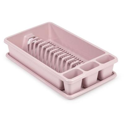 Plasticforte Afdruiprek met lekbak - oud roze - 45 x 26 cm - afwasrek