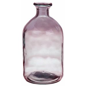 Bloemenvaas - paars - transparant gerecycled glas - D11 x H21 cm