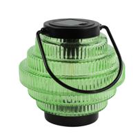 Countryfield Tuin lantaarn Jardin - solar - groen/zwart - D16 x H16 cm - metaal/glas - buiten   -