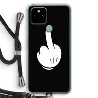 Middle finger black: Pixel 5 Transparant Hoesje met koord