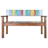The Living Store Vintage Houten Bank - 115 x 51 x 80 cm - Massief Gerecycled Hout