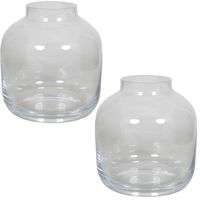 Set van 2x stuks glazen vaas/vazen Mensa 6,5 liter smalle hals 19 x 21 cm - thumbnail