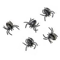 PartyDeco Horror/Halloween griezel spinnetjes - 10x - kunststof - zwart - 3 cm - Feestdecoratievoorwerp - thumbnail