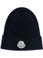 Moncler bonnet à patch logo - Bleu