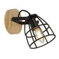 Searchlight Industriële wandlamp Vision 81698-1BK - thumbnail