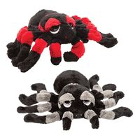 Pluche knuffel spinnen 2x stuks - tarantulas - 13 cm - speelgoed