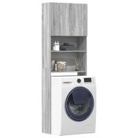 Wasmachinekast 64x24x190 cm bewerkt hout grijs sonoma eikenkl