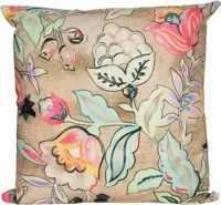 Anna's Collection buitenkussen bloemen 45x45cm groen