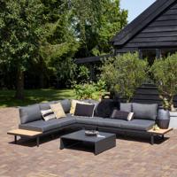WOOOD Loungeset 'Bari' Polywood, kleur Antraciet WOOOD Loungeset 'Bari' Polywood, kleur Antraciet