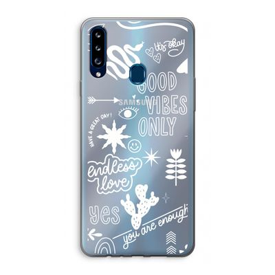 Good vibes: Samsung Galaxy A20s Transparant Hoesje
