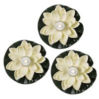 3x waterlelie met led-licht - wit - d13 cm - kunststof - drijvend - werkt op batterijen