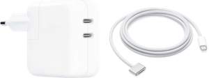 Apple 35W Power Adapter Met 2 Usb C Poorten + Apple usb C naar MagSafe 3 Kabel (2m)