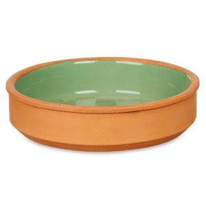 Set 4x tapas/creme brulee serveer schaaltjes terracotta/groen 16x4 cm