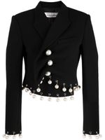 Kimhekim blazer asymétrique à ornements - Noir