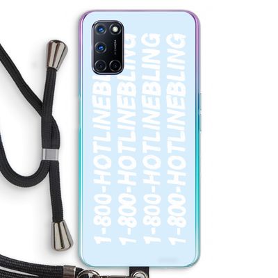 Hotline bling blue: Oppo A52 Transparant Hoesje met koord