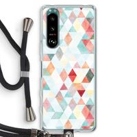 Gekleurde driehoekjes pastel: Sony Xperia 5 III Transparant Hoesje met koord