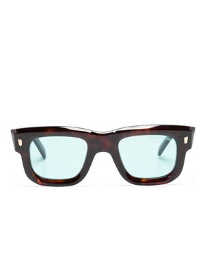 Cutler & Gross lunettes de soleil carrées à effet écaille de tortue - Marron