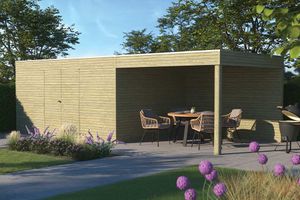 Gardenas | Tuinhuis QBH2 420x300 + Ext 300 | Hogedruk Geïmpregneerd Groen