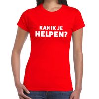 Kan ik je helpen beurs/evenementen t-shirt rood dames