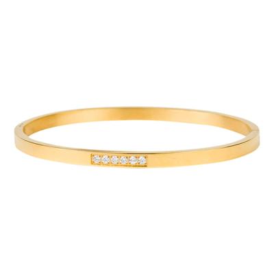 Kalli Bangle Armband met 6 Stras Steentjes Goud
