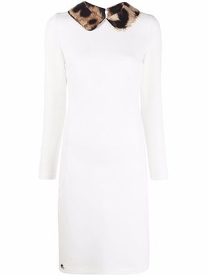 Philipp Plein robe à col imprimé léopard - Blanc