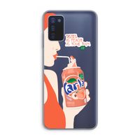 Peach please!: Samsung Galaxy A03s Transparant Hoesje