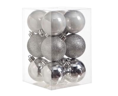 Cosy @Home Kerstballen Zilver ø 6 cm - 12 Stuks